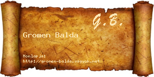 Gromen Balda névjegykártya
